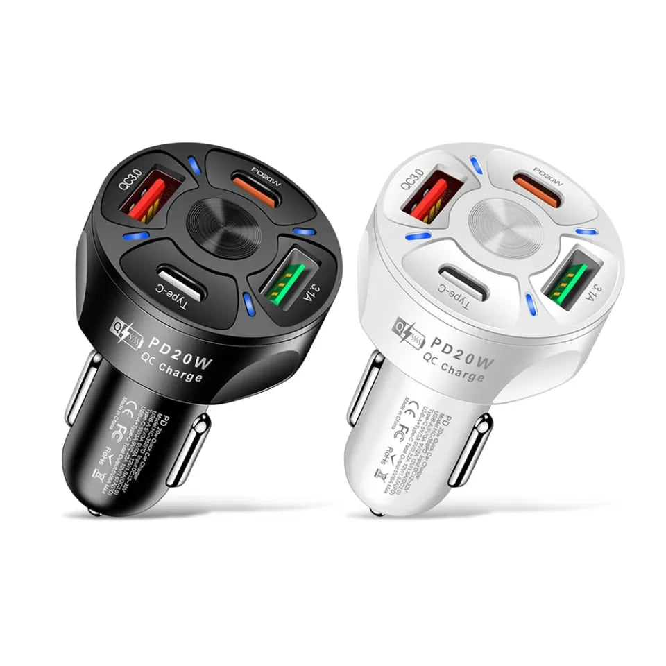 20W In-Car USB-C & USB-A Fast PD Charger