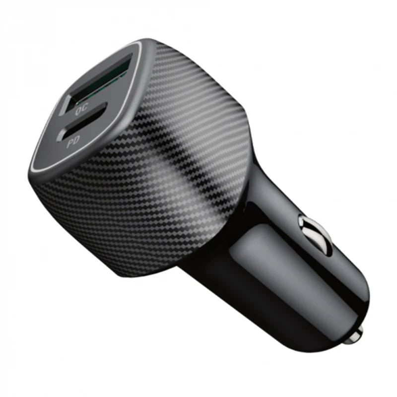 30W Fibre Carbon Design In-Car Charger