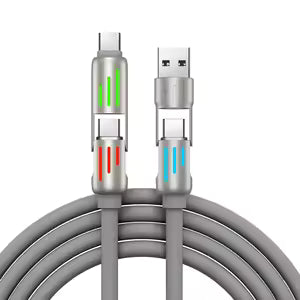 4-In-1 Fast Charging Data Cable for Charging Two Device at Once