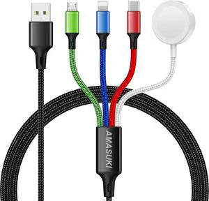 4-In-1 Fast Charging Data Cable for Charging Two Device at Once
