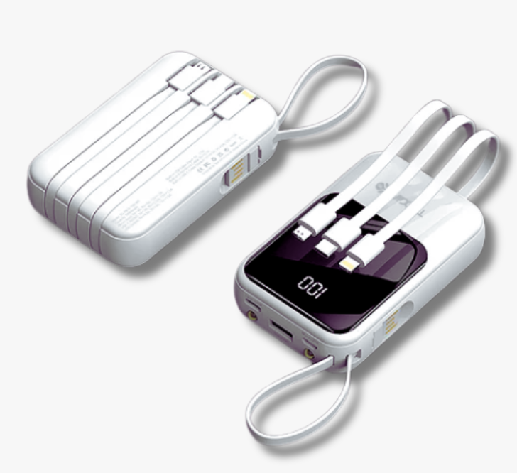 WYEFLUX  Power Bank With 4 Built In Cables
