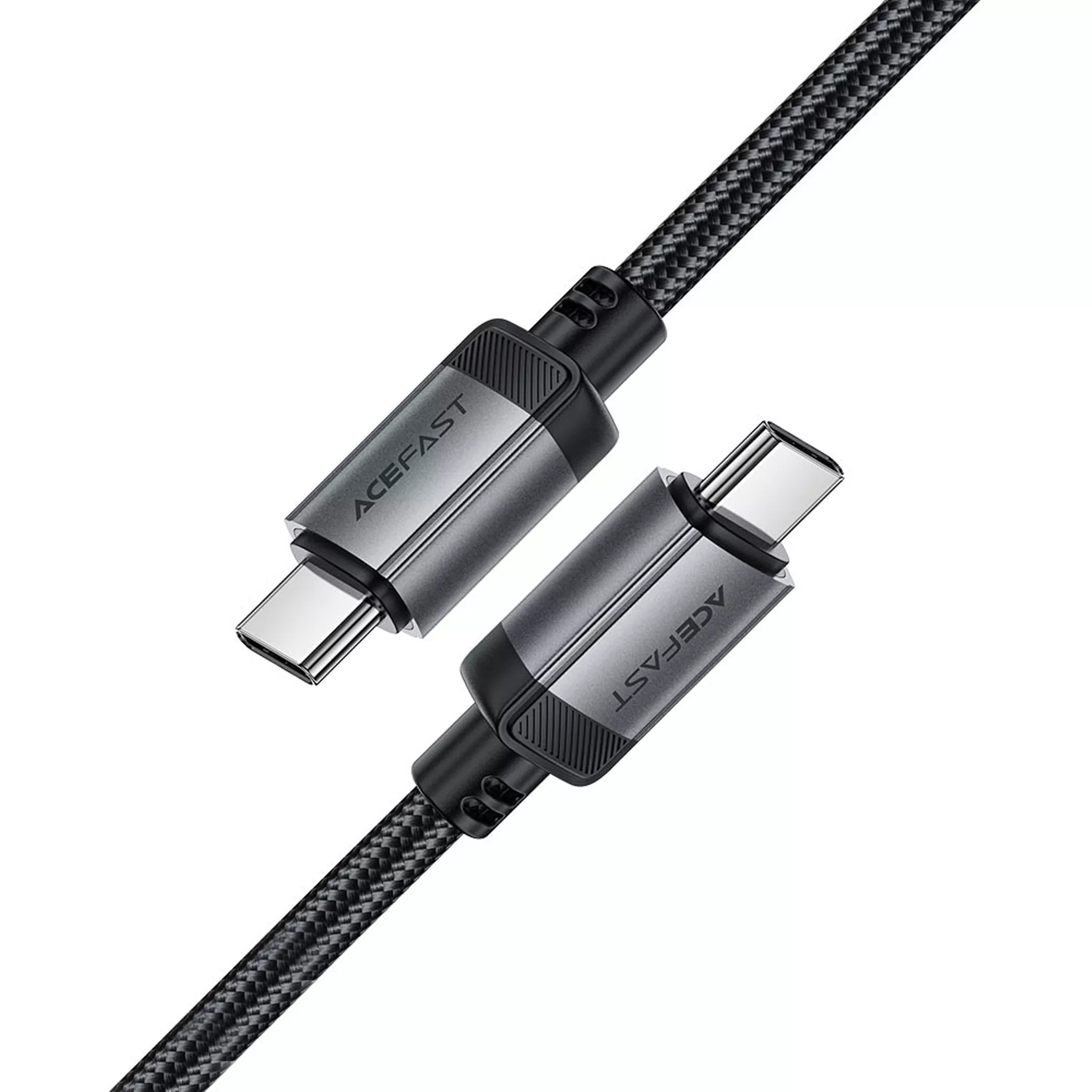 Acefast - 1.2m (60W) Power Delivery - USB-C to USB-C Braided Aluminium Alloy Cable - Black
