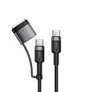 Acefast - 2 in 1 Cable - 1.2m (240W) USB-C to USB-C & MagSafe 3 Braided Cable - Black
