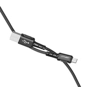 Acefast - 1.2m (2.4A) USB to MFI Lightning Braided Cable - Black