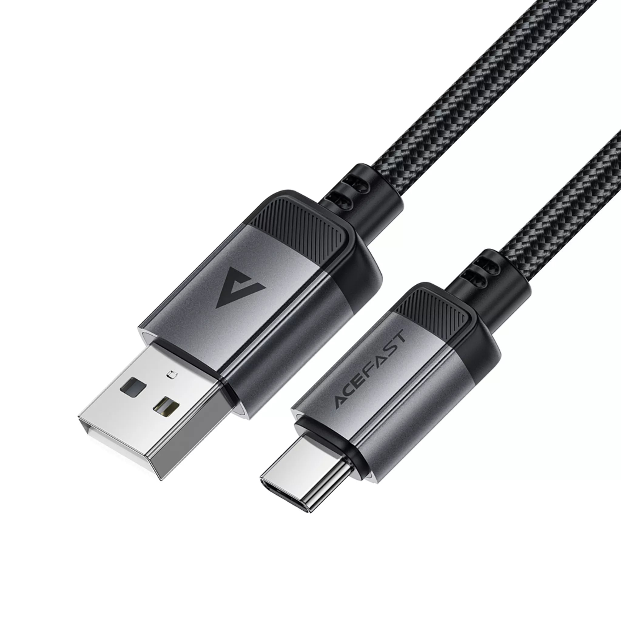 Acefast - 1.2m (3A) USB to USB-C Braided Aluminium Alloy Cable - Black