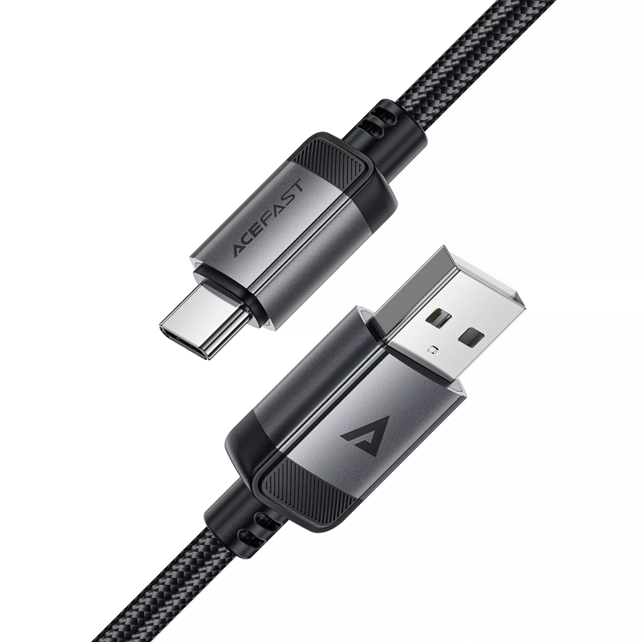 Acefast - 1.2m (3A) USB to USB-C Braided Aluminium Alloy Cable - Black