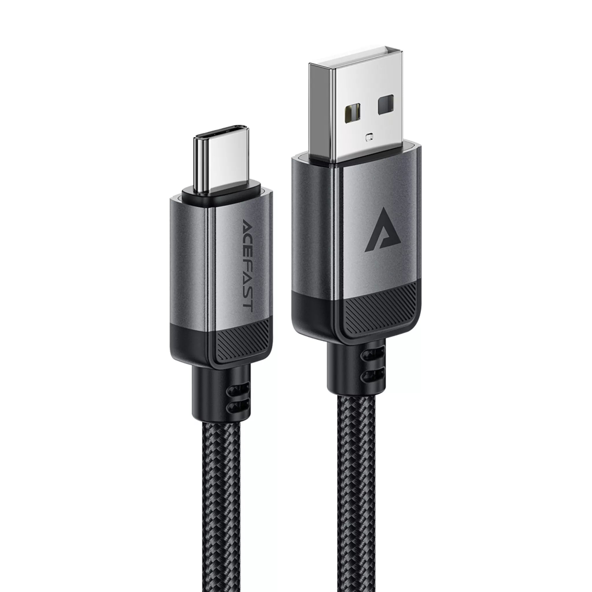 Acefast - 1.2m (3A) USB to USB-C Braided Aluminium Alloy Cable - Black