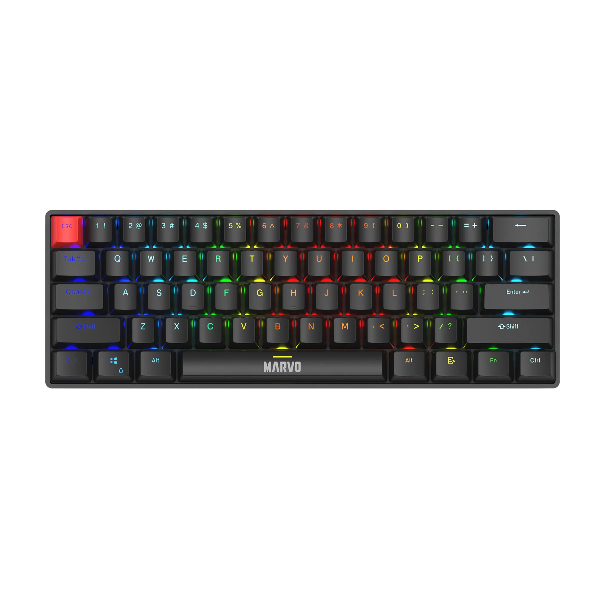 Marvo Scorpion KG933G Saber 61 Wired Mechanical RGB 60% UK Layout Gaming Keyboard