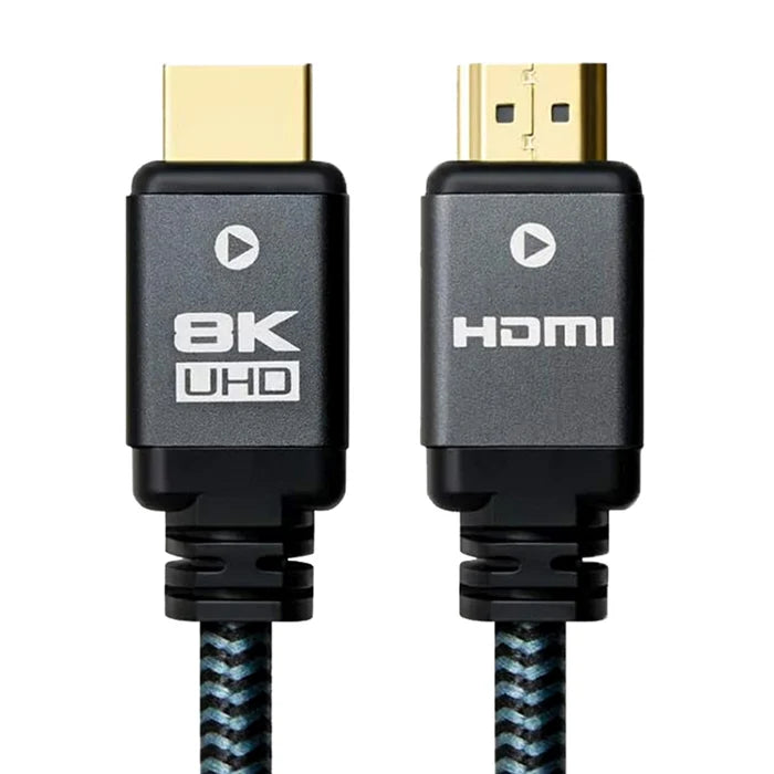 Prevo HDMI-2.1-2M HDMI Cable, HDMI 2.1 (M) to HDMI 2.1 (M), 2m, Black & Grey, Supports Displays up to 8K@60Hz, 99.9% Oxygen-Free Copper with Gold-Plated Connectors, Superior Design & Performance