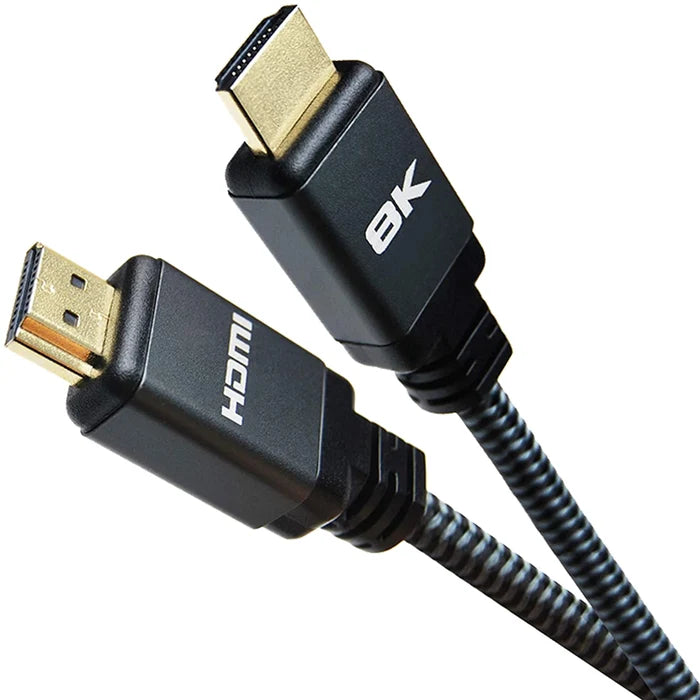 Prevo HDMI-2.1-2M HDMI Cable, HDMI 2.1 (M) to HDMI 2.1 (M), 2m, Black & Grey, Supports Displays up to 8K@60Hz, 99.9% Oxygen-Free Copper with Gold-Plated Connectors, Superior Design & Performance