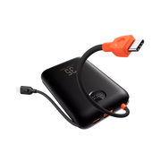 Veger - K2 - 20,000mAh 35W PD Digital Display Powerbank With Built In Non-MFI Lightning & USB-C Cable - Black
