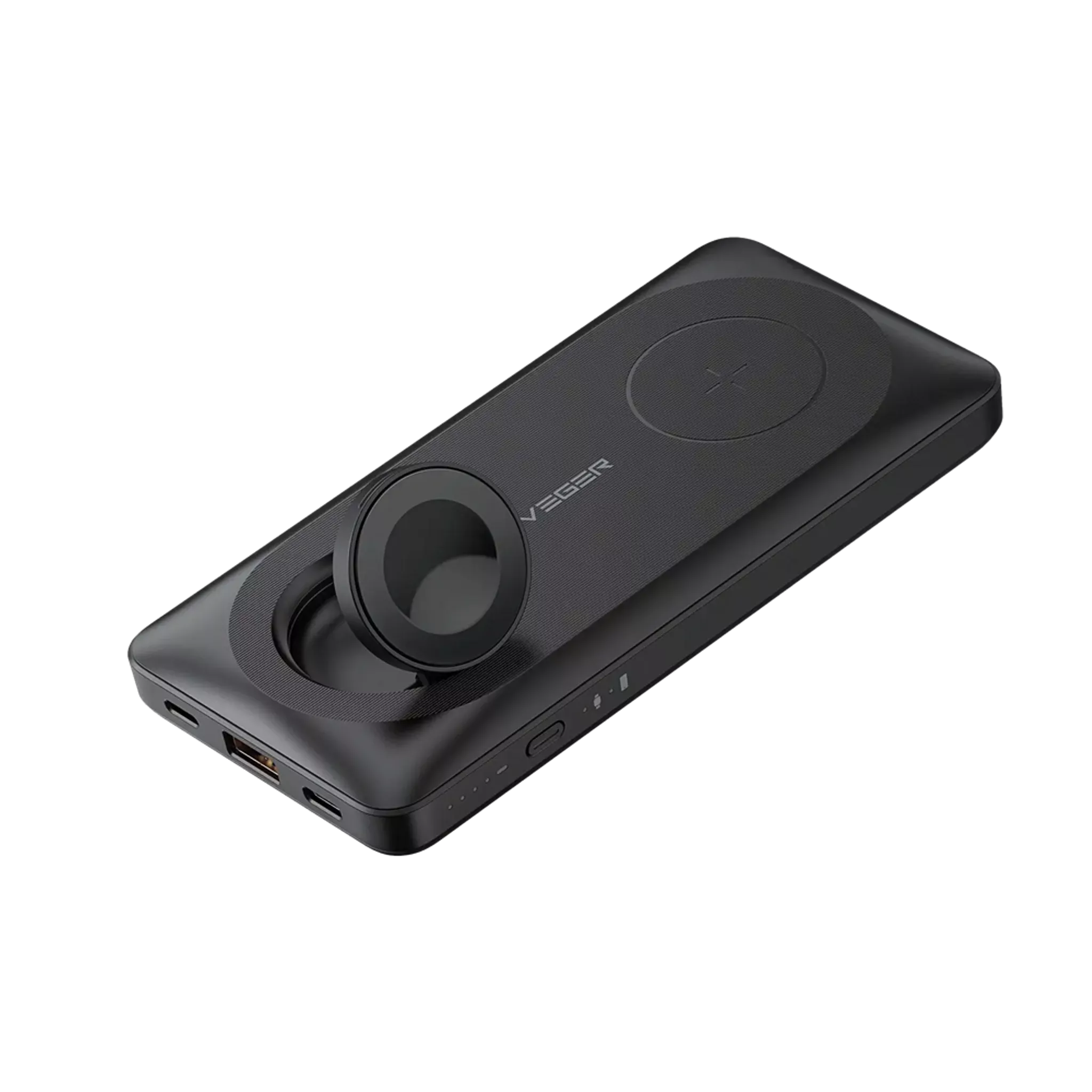Veger - MagMulti - 10,000mAh 22.5W PD Wireless Charging Powerbank for Apple iPhone, Watch & AirPods - Black