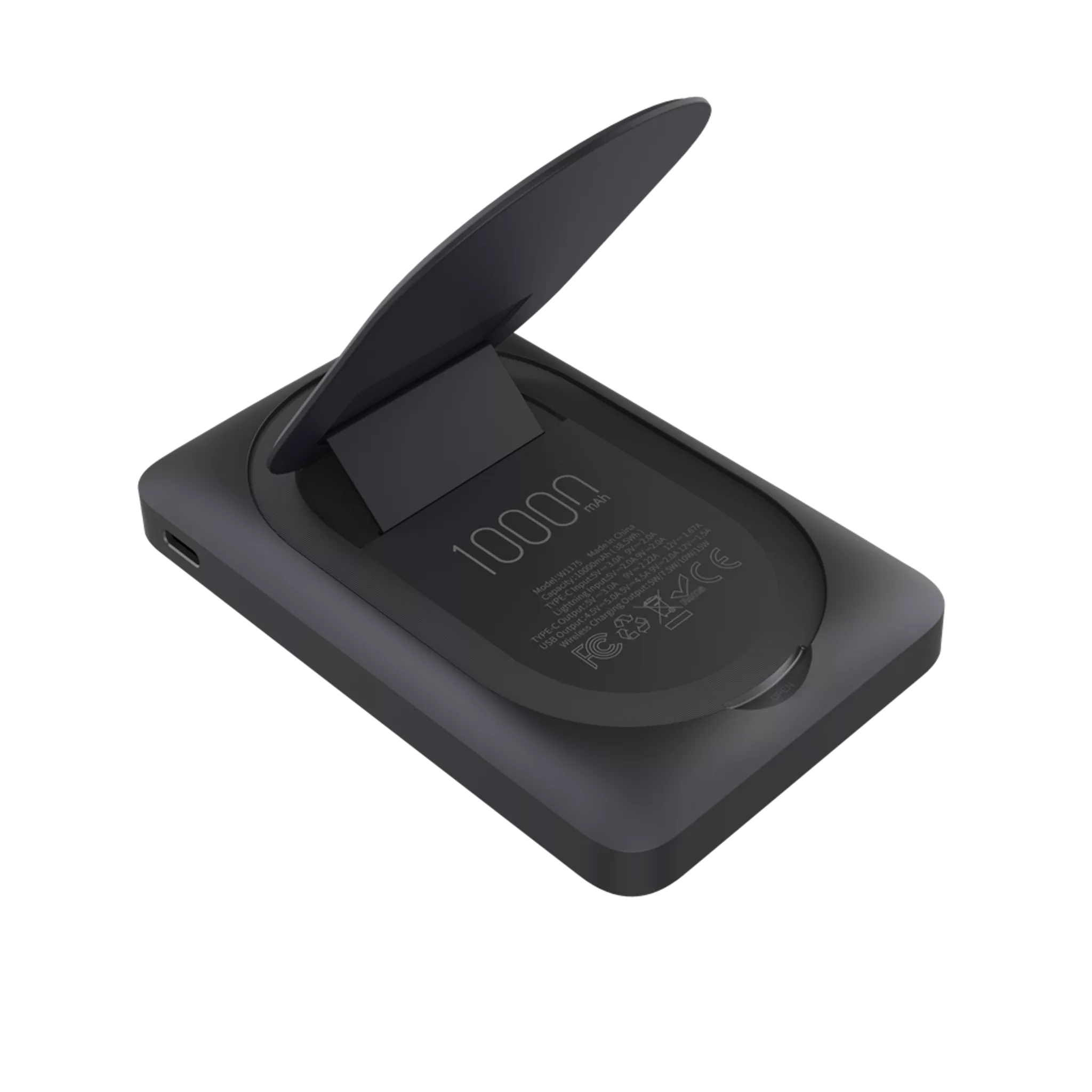 Veger - MagOn Pro - 10,000mAh 22.5W MagSafe Powerbank & Kickstand - Black