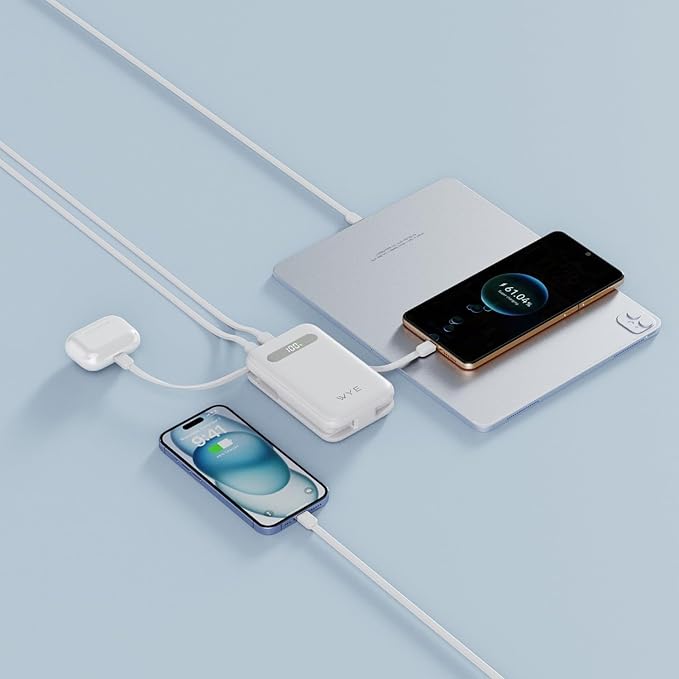 WYEFLUX  Fast Charging Power Bank With 2 Built In Cables