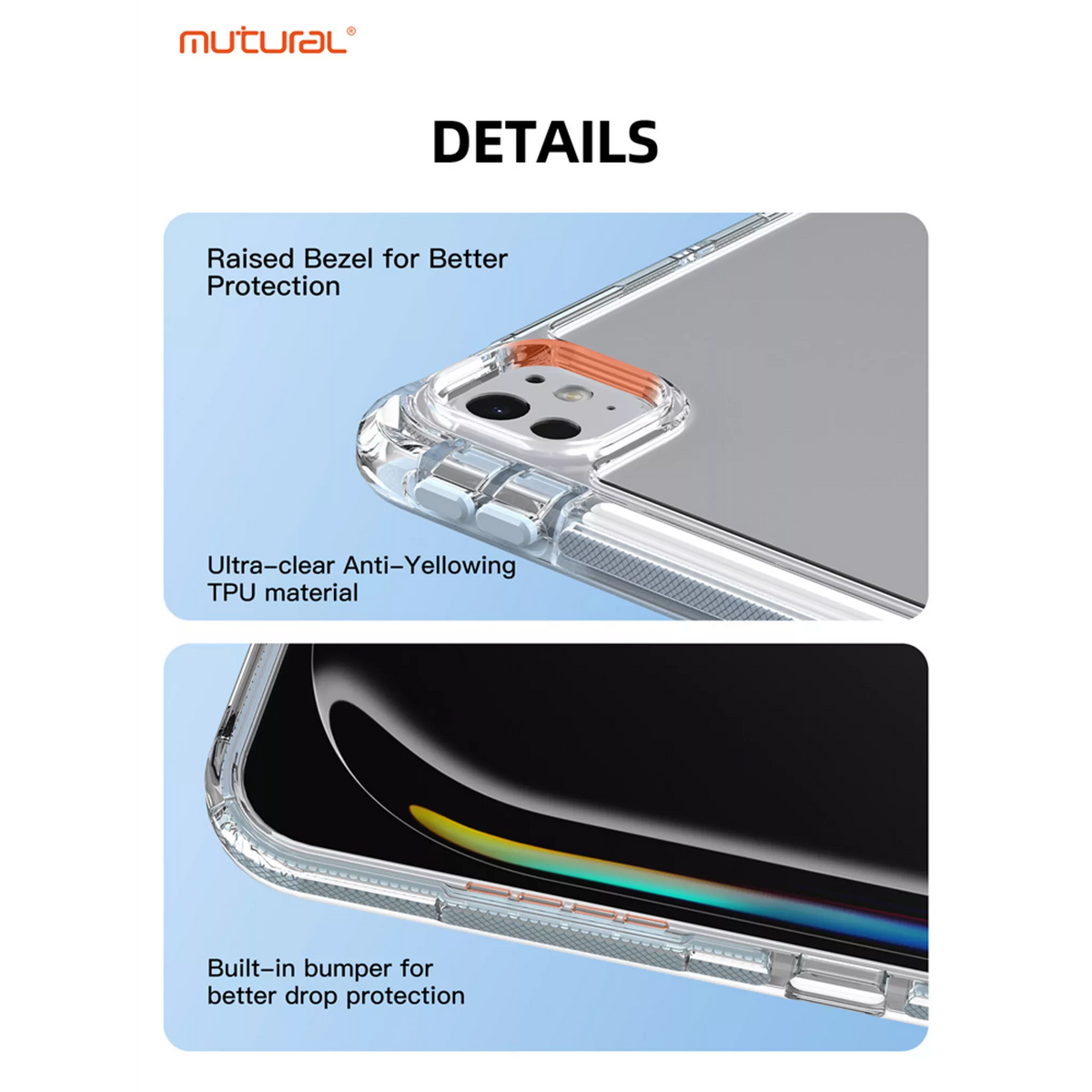 Mutural - Clear-Pro Case for iPad